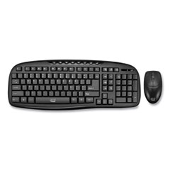 WKB1330CB Wireless Desktop Keyboard and Mouse Combo, 2.4 GHz Frequency/30 ft Wireless Range, Black