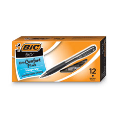 BU3 Ballpoint Pen, Retractable, Bold 1 mm, Black Ink, Smoke/Black Barrel, Dozen
