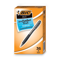 BU3 Ballpoint Pen, Retractable, Medium 1 mm, Black Ink, Smoke/Black Barrel, 36/Pack