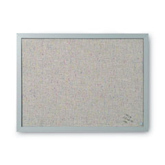 Designer Fabric Bulletin Board, 24 x 18, Gray Surface, Gray MDF Wood Frame