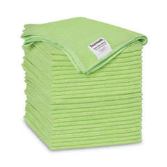 Microfiber Cleaning Cloths, 16 x 16, Green, 24/Pack