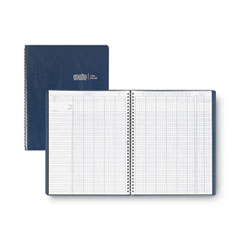 Recycled Class Record Book, 9-10 Week Term: Two-Page Spread (35 Students), Two-Page Spread (8 Classes), 11 x 8.5, Blue Cover