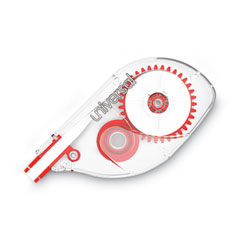 Side-Application Correction Tape, Non-Refillable, Transparent Gray/Red Applicator,  0.2