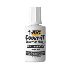 Cover-It Correction Fluid, 20 ml Bottle, White