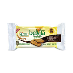 belVita Breakfast Biscuits, Dark Chocolate Creme Breakfast Sandwich, 1.76 oz Pack, 25 PK/Carton, Ships in 1-3 Business Days