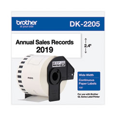 Brother DK2205 - Continuous Length White Film Paper Tape