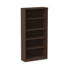 Alera Valencia Series Bookcase, Five-Shelf, 31.75w x 14d x 64.75h, Espresso