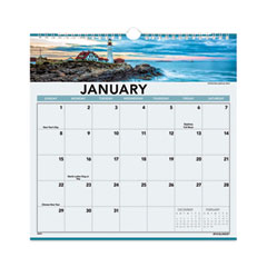 Landscape Monthly Wall Calendar, Landscapes Photography, 12 x 12, White/Multicolor Sheets, 12-Month (Jan to Dec): 2023