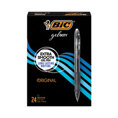 Gel-ocity Gel Pen Value Pack, Retractable, Medium 0.7 mm, Black Ink, Clear/Black Barrel, 24/Pack