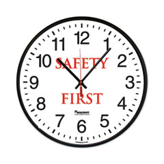 6645016986556 SKILCRAFT Safety Message Quartz Wall Clock, Safety First, 12.75" Overall Diameter, 1 AA (sold separately)