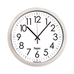 6645016986555 SKILCRAFT Silver Quartz Wall Clock, 14.5" Overall Diameter, 1 AA (sold separately)