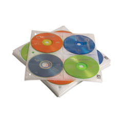 Two-Sided CD Storage Sleeves for Ring Binder, 8 Disc Capacity, Clear, 25 Sleeves