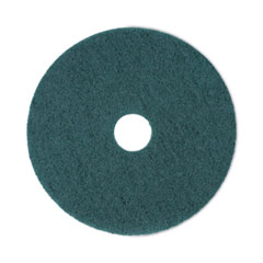Heavy-Duty Scrubbing Floor Pads, 18" Diameter, Green, 5/Carton