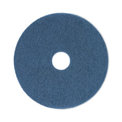 Scrubbing Floor Pads, 17" Diameter, Blue, 5/Carton