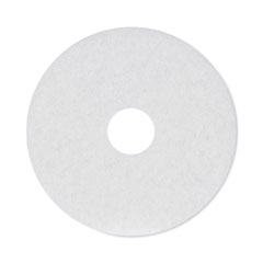 Polishing Floor Pads, 15" Diameter, White, 5/Carton