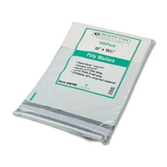 Redi-Strip Poly Mailer, #5, Square Flap, Redi-Strip Closure, 12 x 15.5, White, 100/Pack