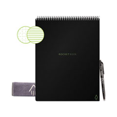 Flip Smart Notepad, Black Cover, Lined/Dot Grid Rule, 8.5 x 11, White, 16 Sheets