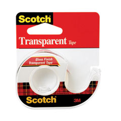 Transparent Tape In Handheld Dispenser, 1" Core, 0.5" x 37.5 ft, Transparent