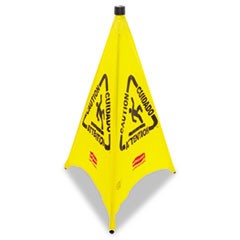 Multilingual Pop-Up Wet Floor Safety Cone, 21 x 21 x 30, Yellow