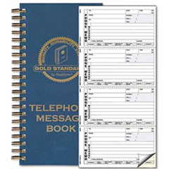 Wirebound Message Book, 5 x 2 3/4, Two-Part Carbonless, 600 Sets/Book