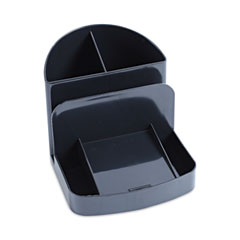 Deluxe Message Center, 6 Compartments, Plastic, 5.5 x 6.75 x 5, Black