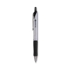 Acroball Pro Advanced Ink Hybrid Gel Pen, Retractable, Medium 1 mm, Black Ink, Silver/Black Barrel, Dozen