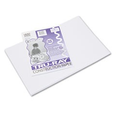 Tru-Ray Construction Paper, 76lb, 12 x 18, White, 50/Pack
