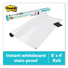 Dry Erase Surface with Adhesive Backing, 96 x 48, White Surface