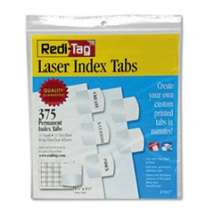 Laser Printable Index Tabs, 1/5-Cut Tabs, White, 1.13