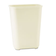 Fire-Resistant Wastebasket, Rectangular, Fiberglass, 10 gal, Beige