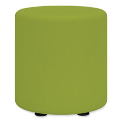 Learn Cylinder Vinyl Ottoman, 15" dia x 18"h, Green, Ships in 1-3 Business Days