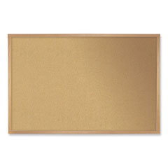 Natural Cork Bulletin Board with Frame, 24 x 18, Tan Surface, Natural Oak Frame, Ships in 7-10 Business Days