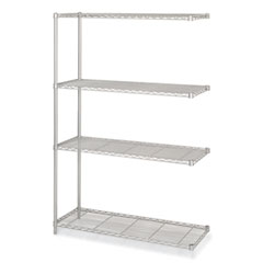 Industrial Add-On Unit, Four-Shelf, 48w x 18d x 72h, Steel, Metallic Gray, Ships in 1-3 Business Days