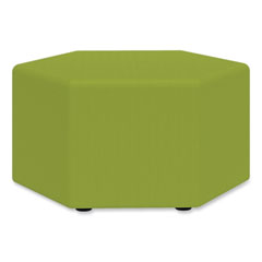 Learn 30" Hexagon Vinyl Ottoman, 30w x 30d x 18h, Green, Ships in 1-3 Business Days