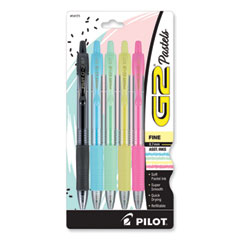G2 Pastel Gel Pen, Retractable, Fine 0.7 mm, Assorted Pastel Ink and Barrel Colors, 5/Pack