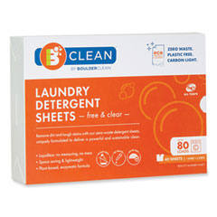 Laundry Detergent Sheets, Free and Clear, 40/Pack