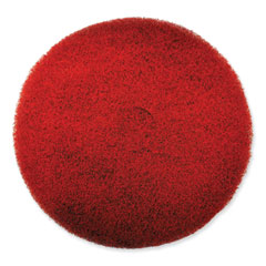 EZ CARE Heavy Duty Scrub Pad, 13" Diameter, Red/Gray, 5/Carton