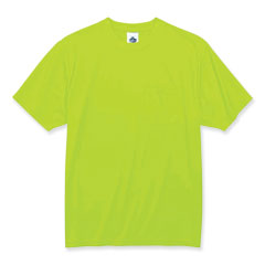 GloWear 8089 Non-Certified Hi-Vis T-Shirt, Polyester, 4X-Large, Lime, Ships in 1-3 Business Days