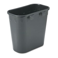 Paper Pitch Recycling Bin, Rectangular, Polyethylene, 1.75 gal, Black