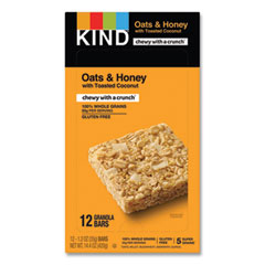 Healthy Grains Bar, Oats and Honey with Toasted Coconut, 1.2 oz, 12/Box