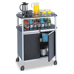 Mobile Beverage Cart, 33.5w x 21.75d x 43h, Black