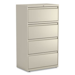 Lateral File, 4 Legal/Letter-Size File Drawers, Putty, 30" x 18.63" x 52.5"