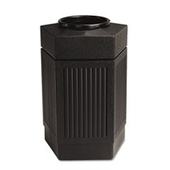 Canmeleon Indoor/Outdoor Receptacle, Pentagon, Polyethylene, 30 gal, Black