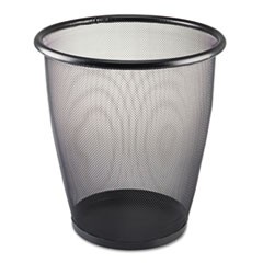 Onyx Round Mesh Wastebasket, Steel Mesh, 5 gal, Black