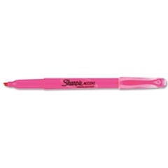 Pocket Style Highlighters, Fluorescent Pink Ink, Chisel Tip, Pink Barrel, Dozen