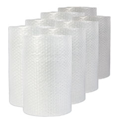 Bubble Packaging, 0.19" Thick, 12" x 200 ft, Perforated Every 12", Clear, 8/Carton