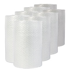 Bubble Packaging, 0.19" Thick, 24" x 50 ft, Perforated Every 24", Clear, 8/Carton