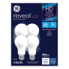 Reveal HD+ LED A19 Light Bulb, 8 W, 4/Pack