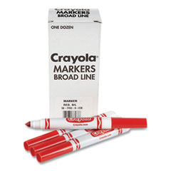 Bulk Broad Line Marker, Broad Bullet Tip, Red, 12/Box