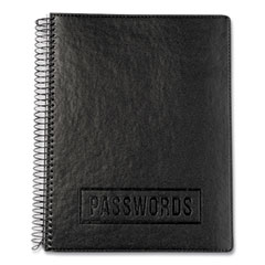 Executive Format Password Log Book, 576 Total Entries, 4 Entries/Page, Black Faux-Leather Cover, (72) 10 x 7.6 Sheets